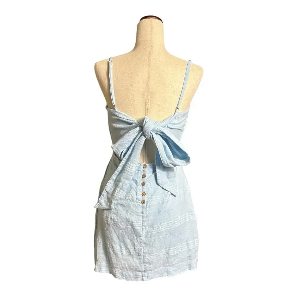 Free People Light Blue Romper (back is even cuter than the front) Small V0427